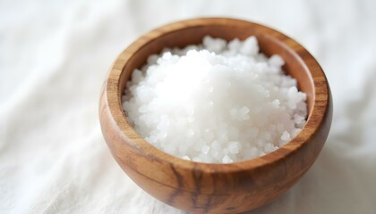 bowl of coarse grained salt isolated on white background