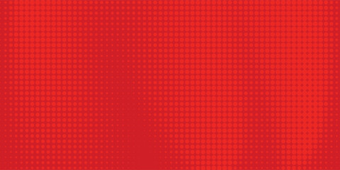 Abstract dots halftone red color pattern gradient texture with technology digital background. Pop art comic modern