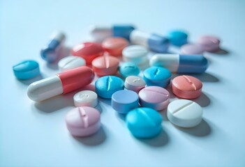 pills on a white background