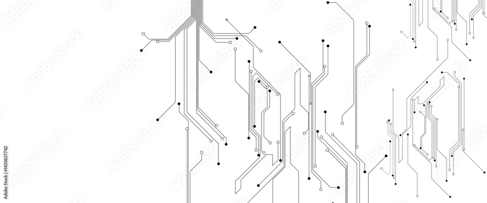 Aufkleber Abstract background with technology circuit board texture. Electronic motherboard illustration. High-tech circuit board.