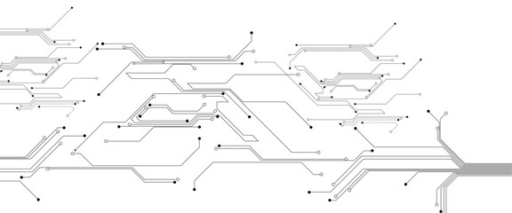 Abstract digital technology futuristic internet network speed connection white and black background. Technology background with crossed lines and dots.