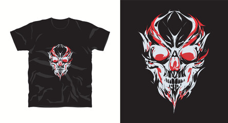 Vintage skull head t-shirt design print