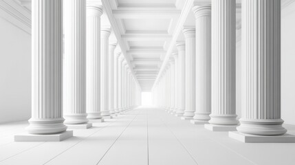 Fototapeta premium Architecture details Modern Building Concrete Bias columns space perspective Abstract background