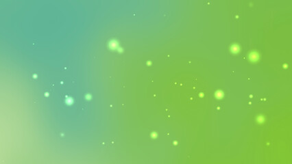 Green and Blue Abstract Bokeh Background with Glowing Light Particles