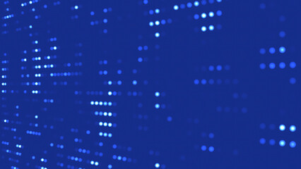 Digital Dotted Light Patterns on Deep Blue Background