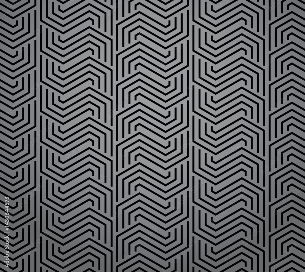Poster abstract geometric pattern with stripes, lines. seamless vector background. gray and black ornament.