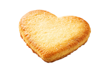 A sweet heart shaped buttery cookie perfect for Valentine s Day or any romantic occasion Golden brown on transparent background