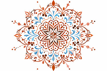Abstract floral design featuring a seamless ornamental vector pattern with vintage flower decoration elements