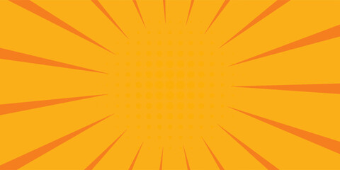 Pop art yellow comics book cartoon magazine cover. Cartoon funny retro pattern strip mock up. Vector halftone illustration. Vintage backdrop for comic arts