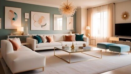 interior modern design room 3d