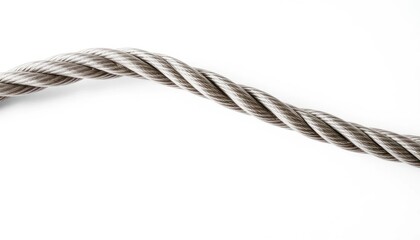 Twisted Gray Rope on White Background