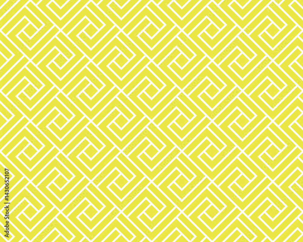 Poster Abstract geometric pattern. A seamless vector background. White and yellow ornament. Graphic modern pattern. Simple lattice graphic design