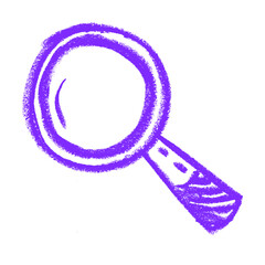 Magnifying Glass Icon Crayon Chalk Drawing Vector