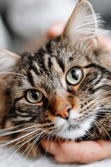 CloseUp of a Fluffy Cat  Be Kind to Animals Month
