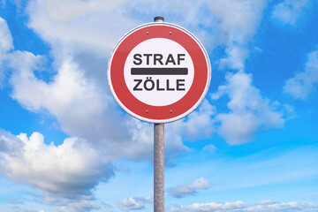 Verkehrszeichen - Verbot - Strafzölle