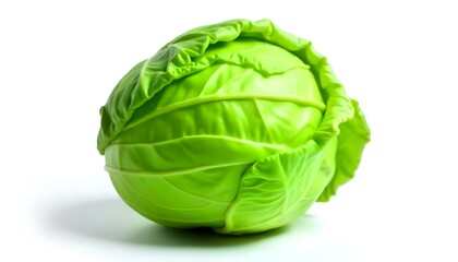 green cabbage isolated on white background