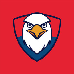 Eagle Mascot Logo in Shield Vector Art – Flat Minimalist Eagle Logo Design
