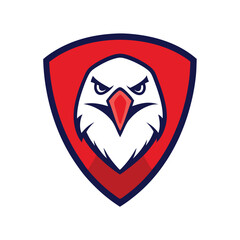 Eagle Mascot Logo in Shield Vector Art – Flat Minimalist Eagle Logo Design