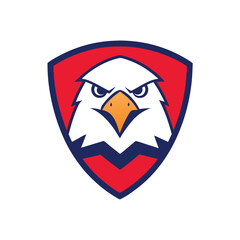 Eagle Mascot Logo in Shield Vector Art – Flat Minimalist Eagle Logo Design