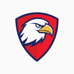 Eagle Mascot Logo in Shield Vector Art – Flat Minimalist Eagle Logo Design
