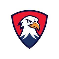 Eagle Mascot Logo in Shield Vector Art – Flat Minimalist Eagle Logo Design
