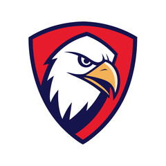 Eagle Mascot Logo in Shield Vector Art – Flat Minimalist Eagle Logo Design