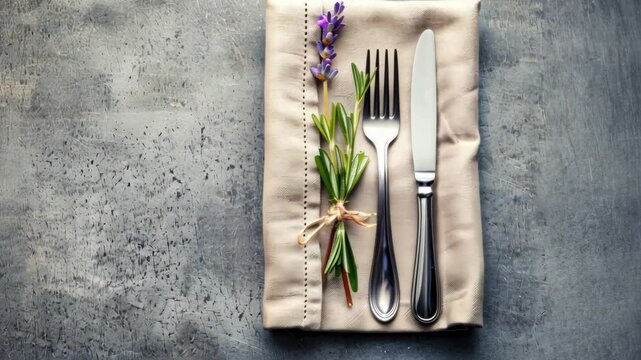 Discover how to create an inviting table setting featuring silverware and fresh herbs for an elegant dining occasion