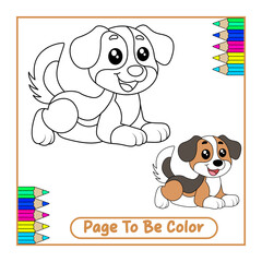 Adorable Puppy Vector Coloring Page