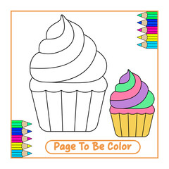 Adorable Cupcake Coloring Page Printable