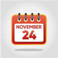 November 24 Calendar Illustration