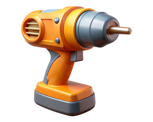 Orange and Gray Cordless Drill 3D Render Illustration on transparent background