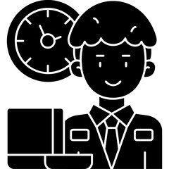 Watching Laptop Icon Vector Element