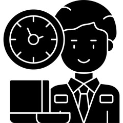 Work Time Icon Vector Element