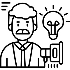 Think Idea Icon Vector Element