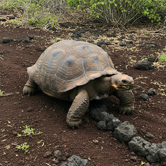 Fototapeta premium Galapagos Tortoise Stunning Images of Giant Tortoise in its Natural Habitat