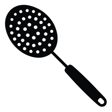 black slotted spoon kitchen utensil clip art preview