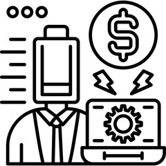 Low Money Icon Vector Element