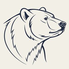 Bear Head Line Illustrations