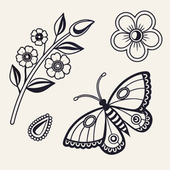  Brooch & Pin Icons – Vintage Jewelry Flat Design