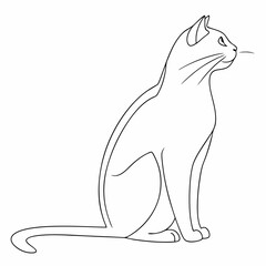 Minimalist Cat Line Drawing