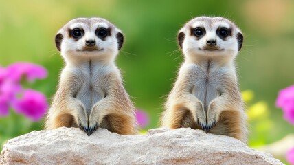 Fototapeta premium Meerkat Wild Animal Portrait In A Natural Environment