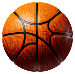 Obraz premium Orange Basketball with Black Seams, Transparent Background