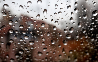 雫：雨の日の窓ガラス