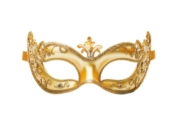 Ornate Golden Masquerade Mask with Intricate Design for Theatrical Celebrations
