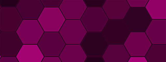 Hexagonal gaming honeycomb abstract background. Hexagon technology futuristic dark vector abstract background with blue and pink colored bright flashesunder hexagon. 