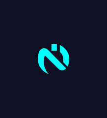 Fototapeta premium NI Letter Logo Design Modern, Minimalist, Interlocking N Letter, Branding Identity