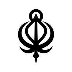 Khanda Silhouette vector illustration