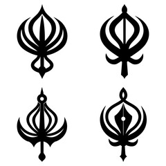 Khanda Silhouette vector illustration