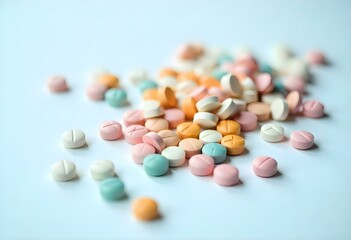 pills on a white background