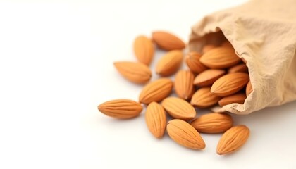 almonds nuts isolated on a white background